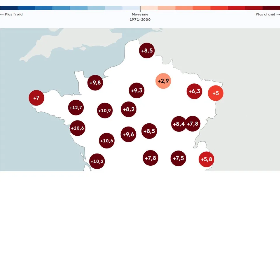 Infographie franceinfo : Climat : écarts de température