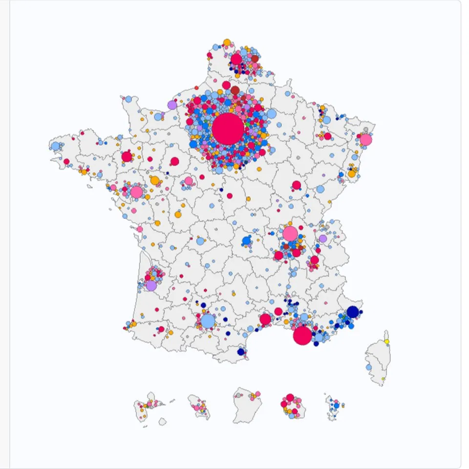 Infographie franceinfo : Municipales 2026 : carte Dorling