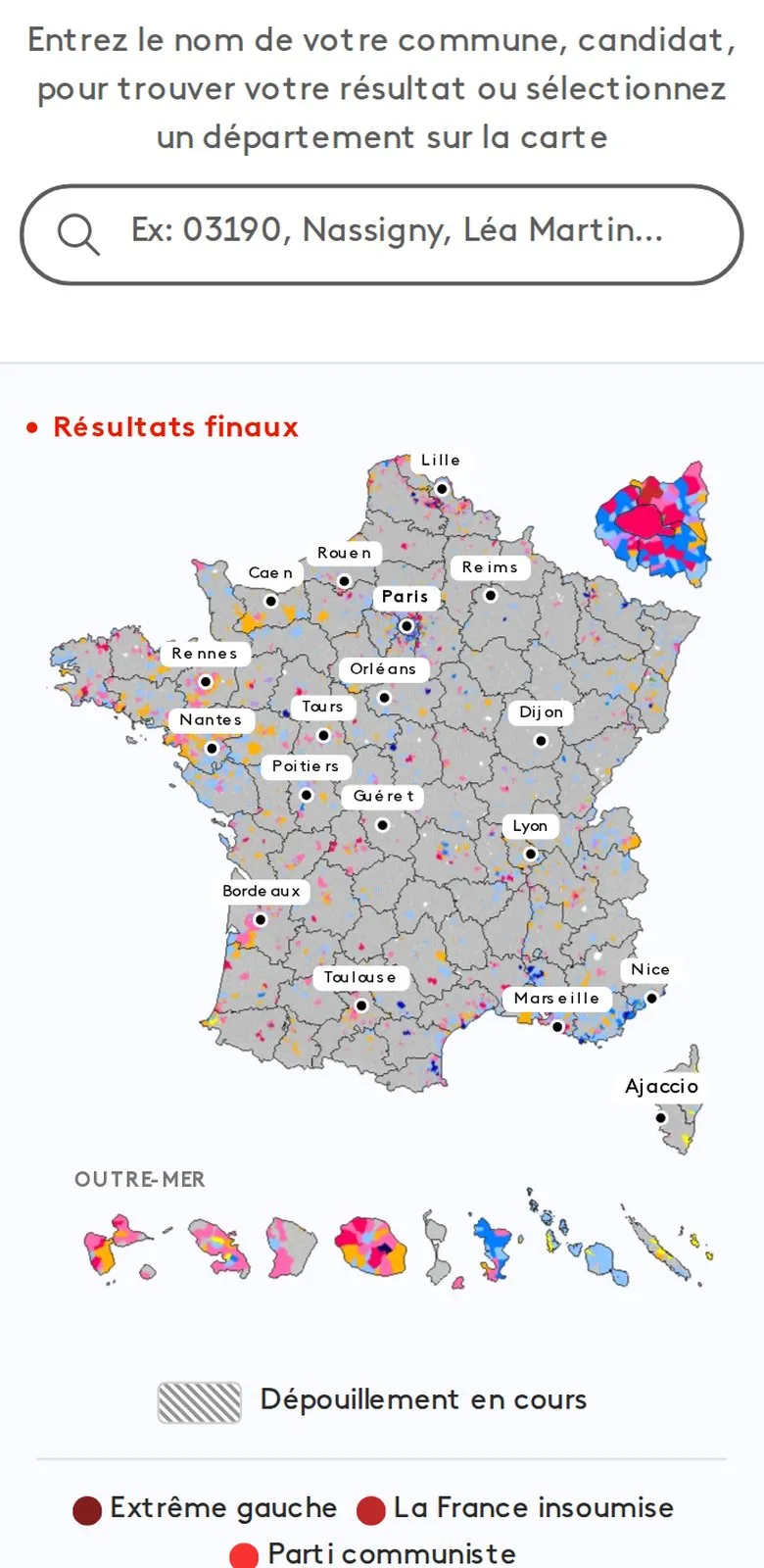 Infographie franceinfo : Municipales 2026 : résultats commune par commune