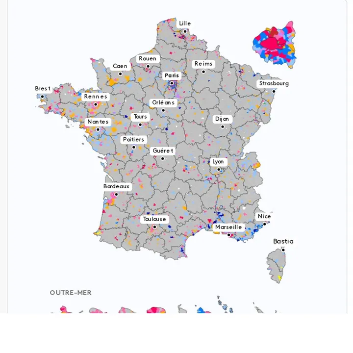 Aperçu : Résultats en temps réel, commune par commune